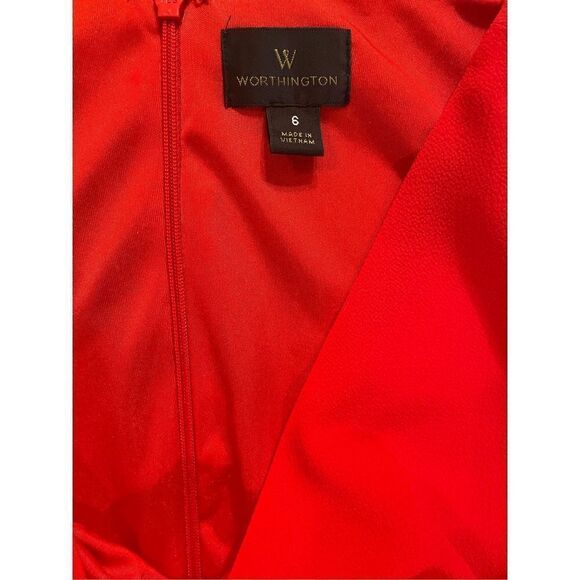 Bell Sleeved Worthington Little Red Dress (Sz 6) - Picture 2 of 5